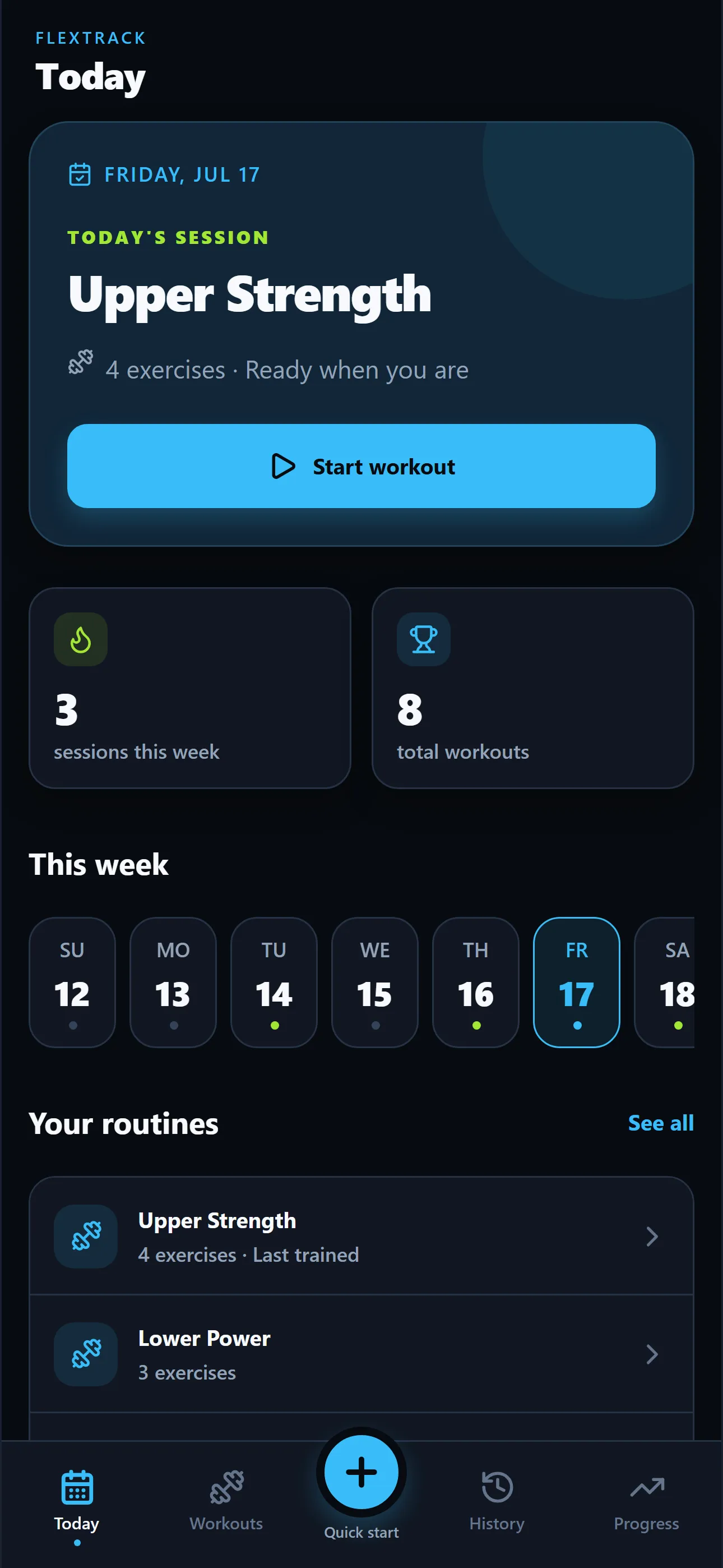 FlexTrack interface